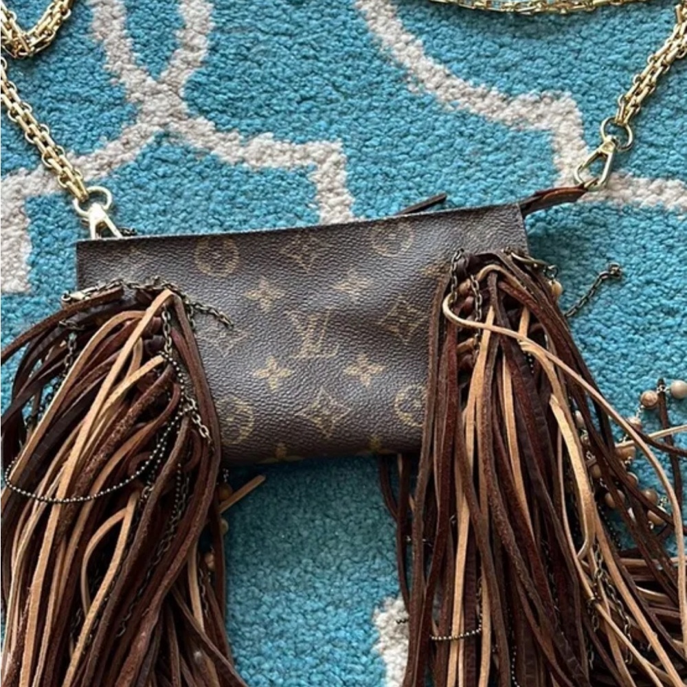 Authentic Louis Vuitton Vintage Boho Wristlet Crossbody Bag